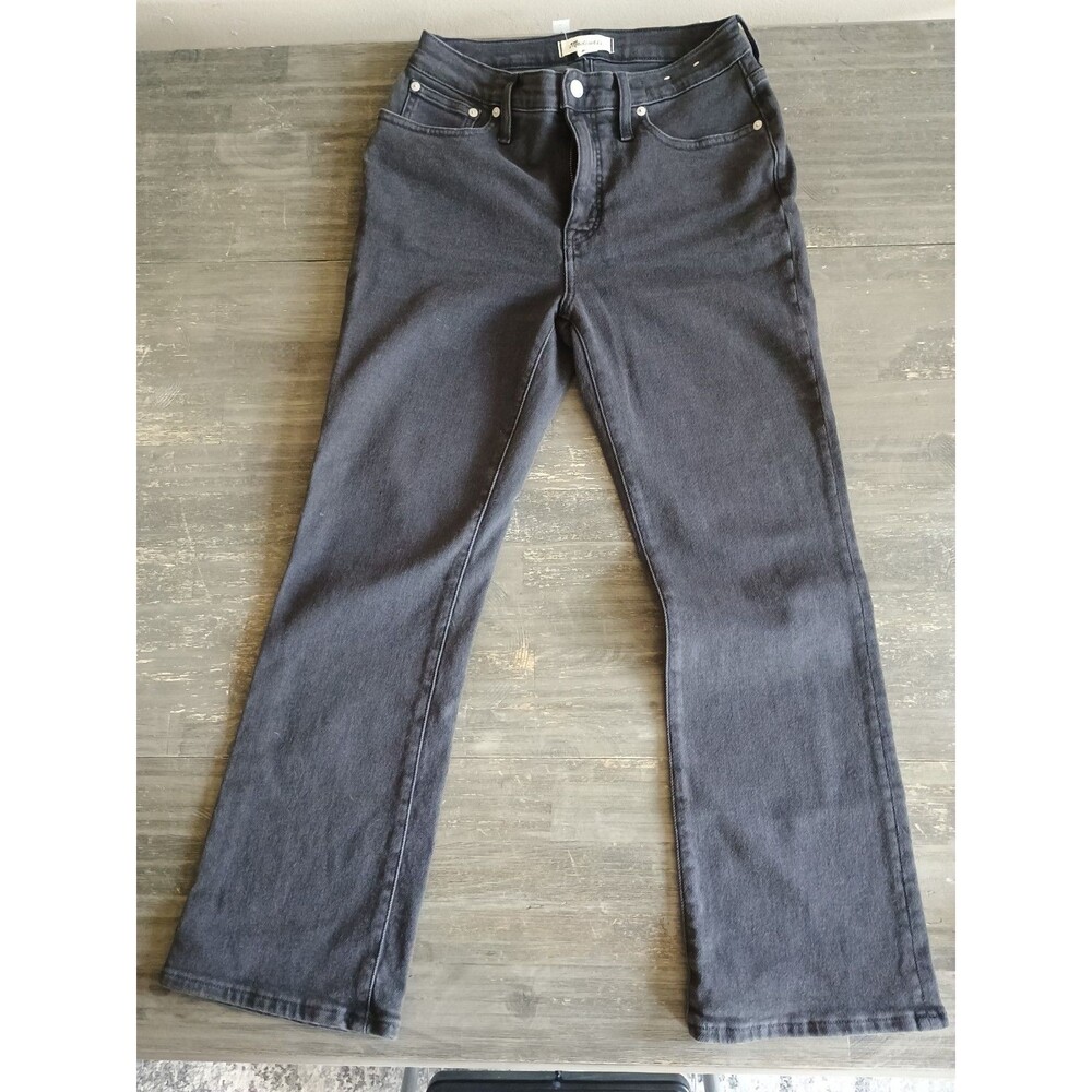 Madewell Jeans Mid Rise Kick Out Jeans Black Denim NJ110 Women's Size 28 NEW